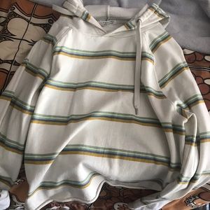 Cropped striped hoodie